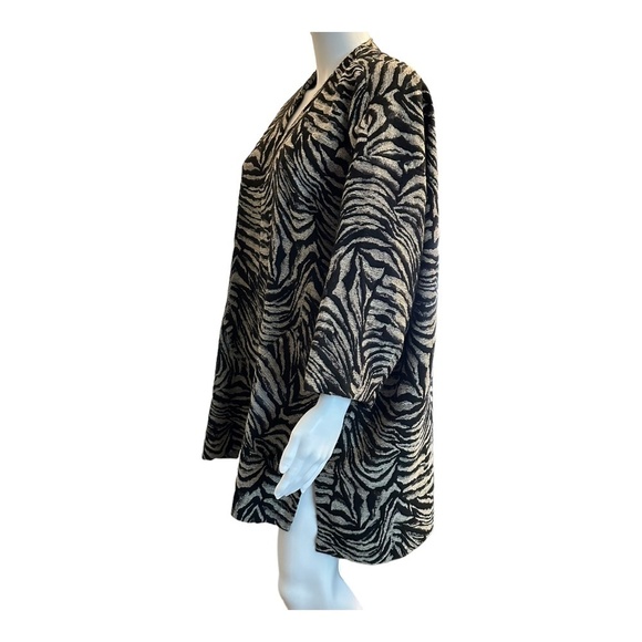 ZARA Basic Women's Size M Oversized Jacket/Coat Animal Print Open Front Pockets - Picture 5 of 16